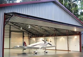 Small Aircraft Hangar with Folding Door BY-082