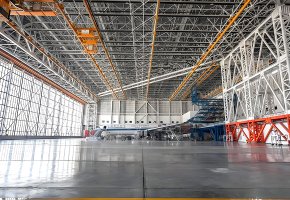 Large Scale Aircraft hangar with Sliding Door BY-087