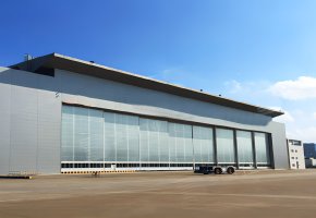 Large Scale Aircraft hangar with Sliding Door BY-087