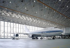 Large Scale Aircraft hangar with Sliding Door BY-087