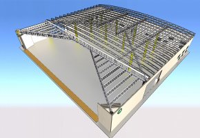 Aircraft Hanger with Pipe Truss  BY-087